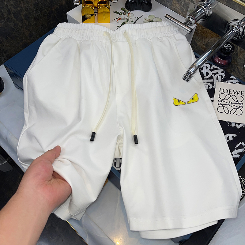 Suitable for Mufendi Mufeng Trendy Devil Eye Monster Shorts for Men, Rhinestone Cotton Knit Large Size Beach Shorts Suitable for Mufendi Mufeng Trendy Devil Eye Monster Shorts for Men, Rhinestone Cotton Knit Large Size Beach Shorts
