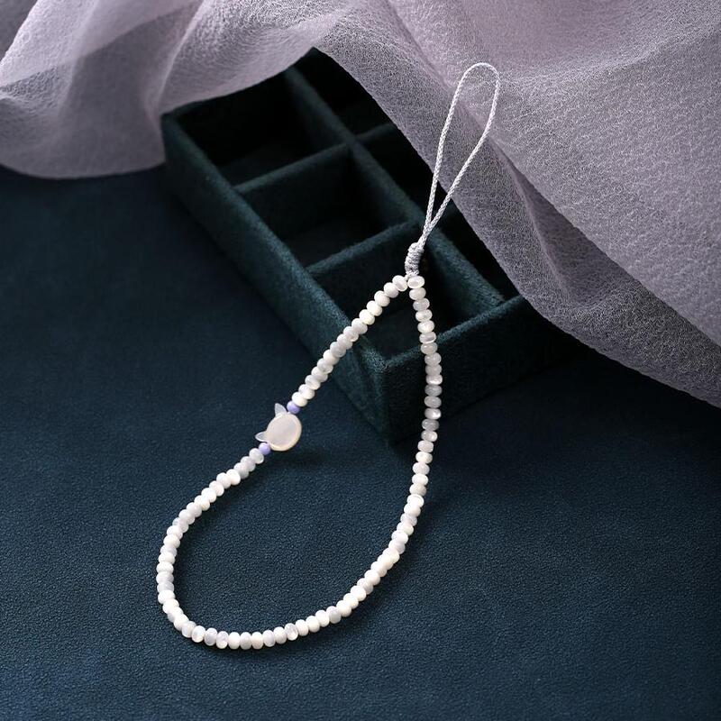 Shell Phone Chain Lanyard Pendant for Women, Long Bag Keychain, Ring Wrist Strap, Simple Wristband, Anti-Lost and Anti-Drop