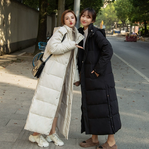 Демисезонный пуховик с пухом, сверхдлинный плащ, куртка, оверсайз