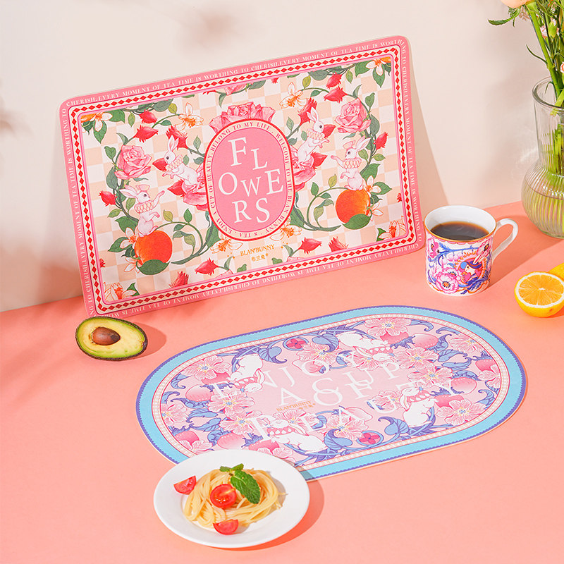 Tea Original Illustrations Tea Mat Tea Mat Tea Mat Tea Mat Tea Mat Tea Mat Tea Mat Cloth Water Suction Table Heat Insulation Mat Tea Cup Cushion-Taobao