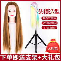 Wig head model apprentice practice hairdressing model head can be scalded hair hair makeup simulation hair dummy head