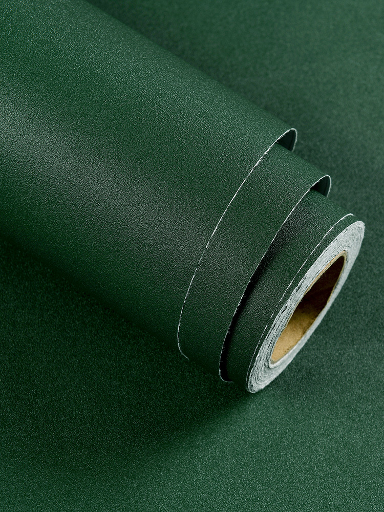 Dark green wallpaper self-adhesive 10 meters waterproof moisture-proof dark green solid color bedroom living room background wall renovation self-adhesive wallpaper