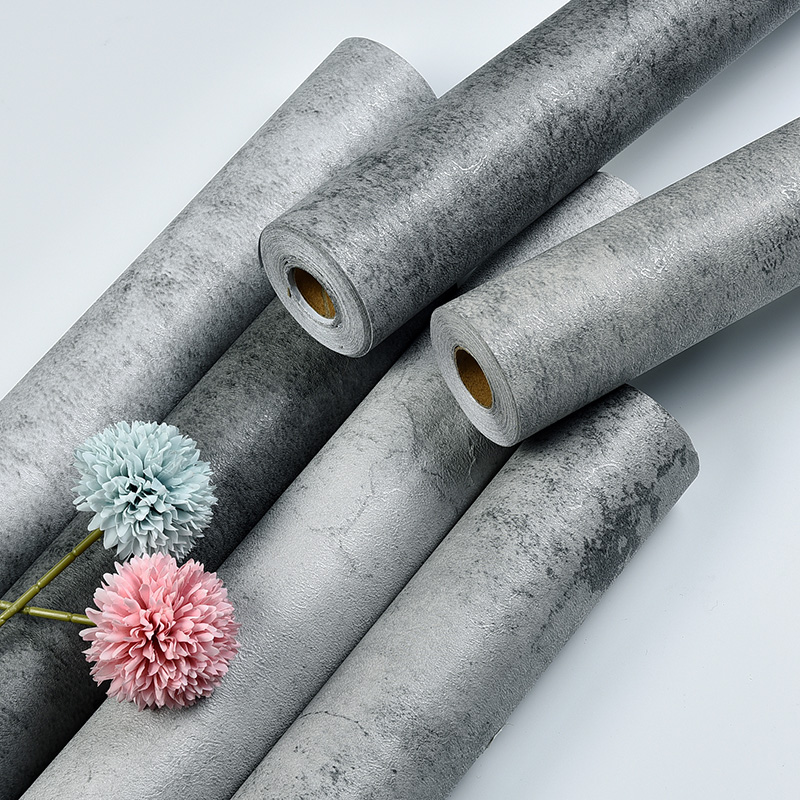 Cement gray wallpaper self-adhesive waterproof old wall renovation background wall wallpaper self-adhesive 122 wide hot pot shop industrial style