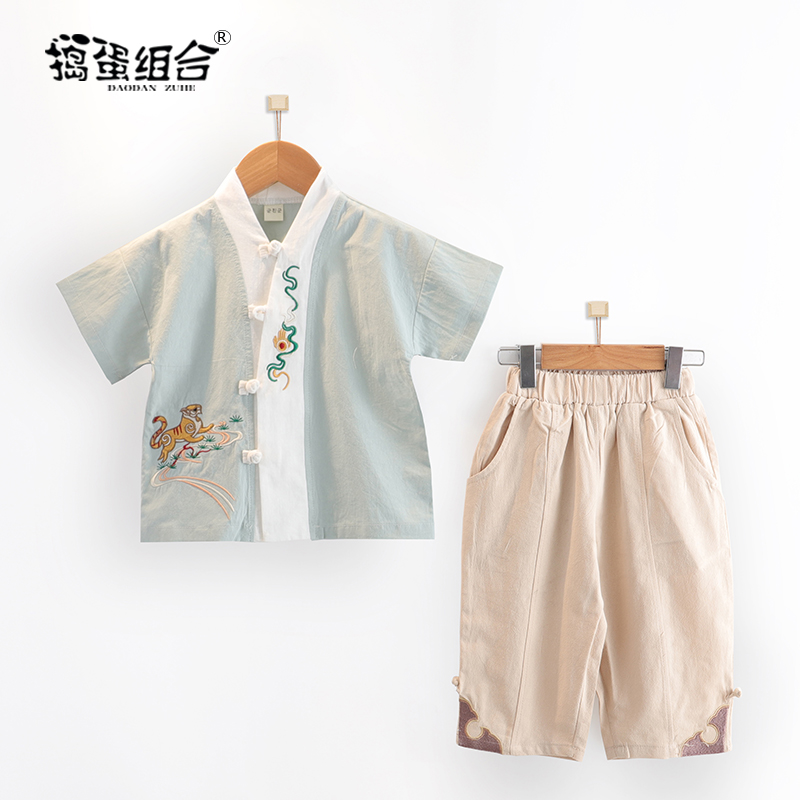 Children's Han-clothed boys summer old clothes baby dress boys Tangui Chinese wind national clothing