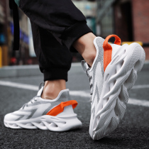 Mens shoes summer 2021 new junior high school students breathable sports youth summer flying weaving running shoes mesh father shoes