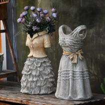 Fashion creative personality dress Cement large flower pot Clearance fleshy green dill plant living room courtyard floor-to-ceiling potted plant