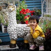 Garden Decoration Courtyard Swing Piece Outdoor Animal Sculptures Cute Alpaca Flower Pots Large Nod Creative Plant Corner Nursery School
