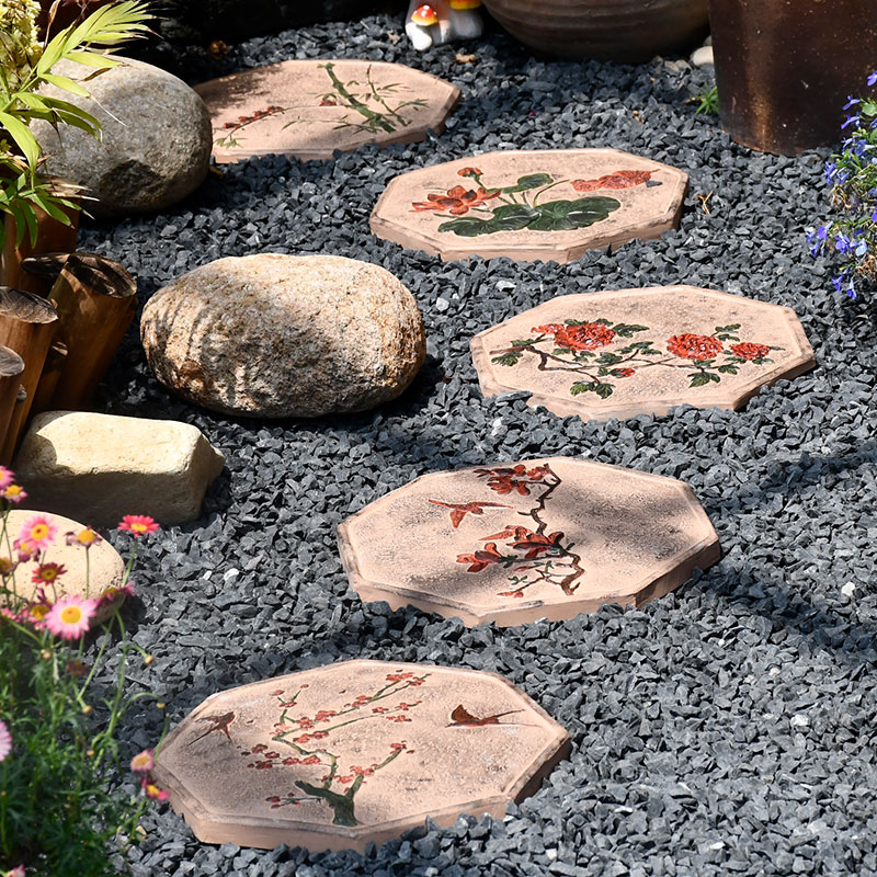 Chinese style courtyard down-to-earth stone flower garden decoration Ting steps stone outdoor anti-slip floor tiles Lawn Mat Stone Paving Stone Paving Stones