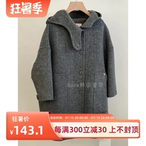 Bora Korean Korean mens and womens woolen coats 2023 new autumn and winter clothing for small and medium-sized babies gray trendy coats
