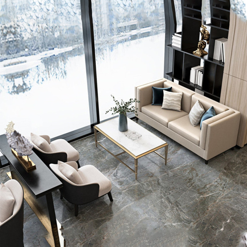 Office reception sofa tea table and chair combinCommercial Practical Wood guest sales building high-end light luxury customization