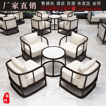 Sales office in talks with table and chairs Combined haute couture style reception sofa tea table card holder brief and luxurious foyer One table 4 chairs