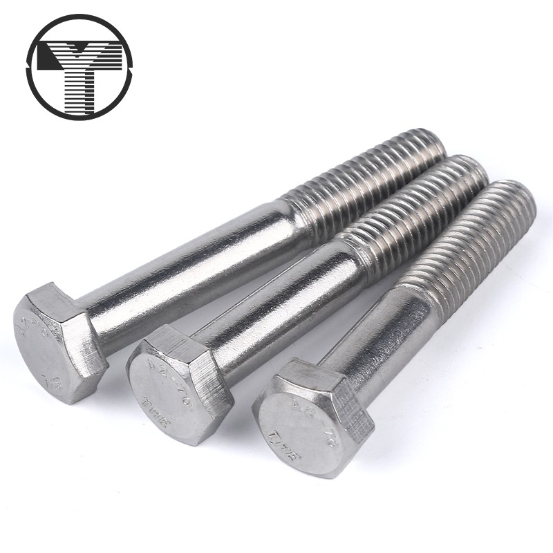304 stainless steel standard piece half-tooth outer hexagonal screw GB5782 DIN931 Outer hexagonal half bolt M6M8