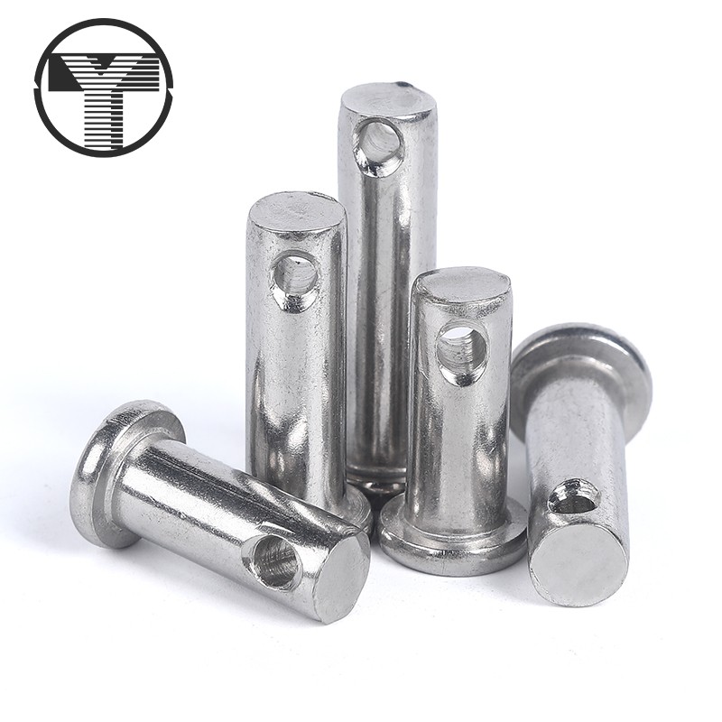 Standard 304 stainless steel pin shaft GB882 flat head with hole cylindrical pin positioning pin pin M3M4M5-M12