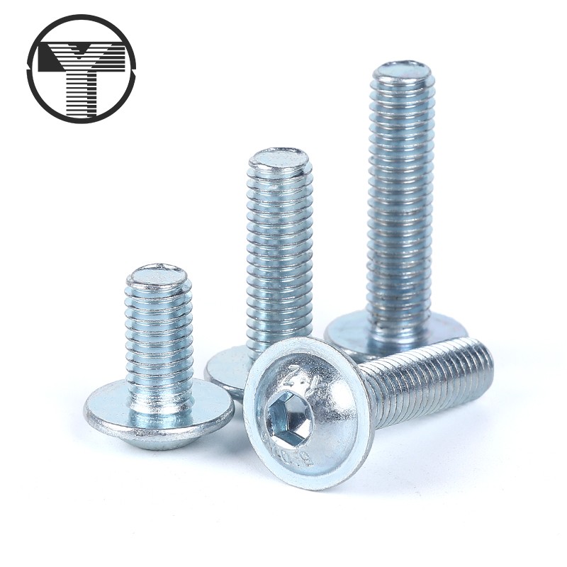 M4M5M6M8 blue white round head with cushion inner hexagonal bolt 10 9 grade galvanized with cushion round cup with cushion screw