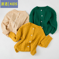 2022 new ice-cleaning childrens male and female knitted jacket South Korean childrens childrens sweater sweater