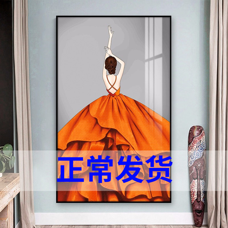 Fanghua cross stitch 2022 new living room porch beautiful woman thread embroidery small vertical version simple manual