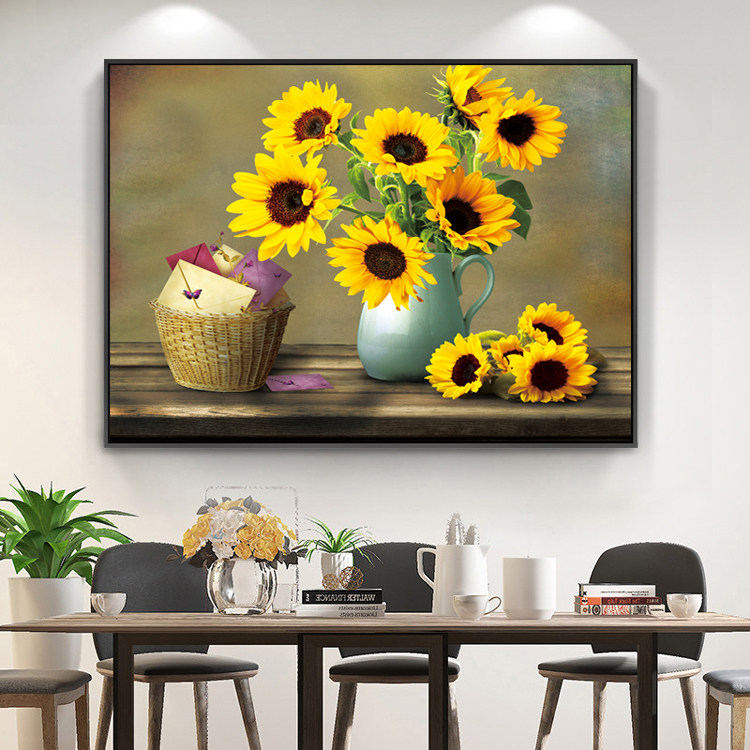 5d Diamond Painting 2022 New Living Room Full Drilling Sunflower Dining Room Small Bedroom Crystal Dot Stick With Diamond Embroidery