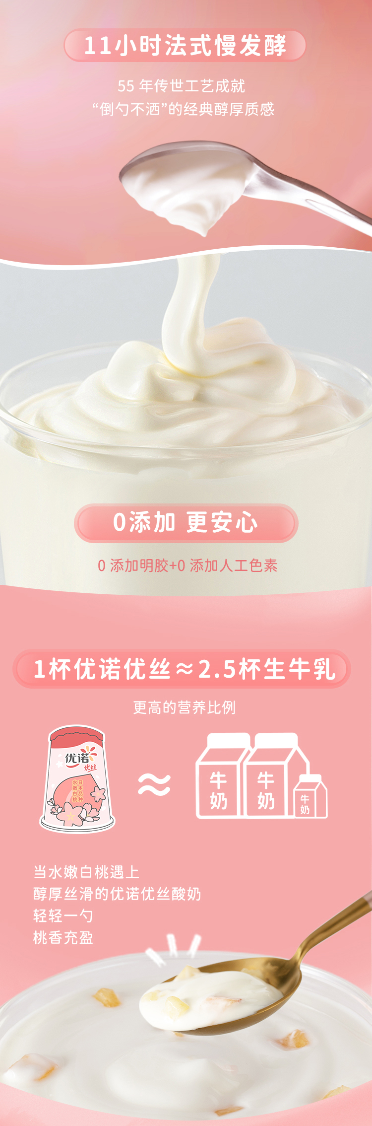 哈根达斯姐妹品牌 法国 优诺 白桃味低温果粒酸奶 12杯 图3