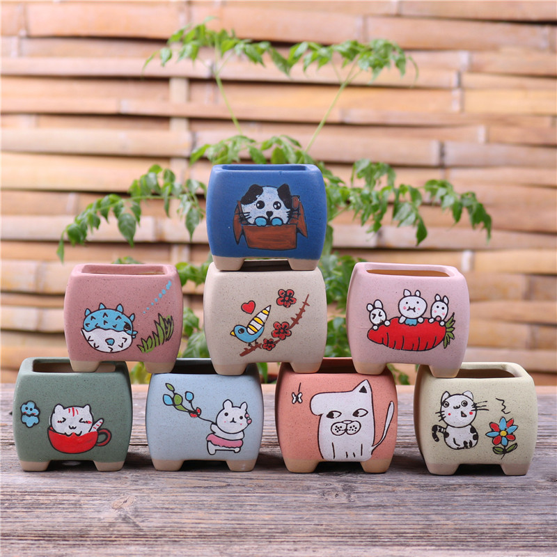 Basin of Chesapeake hand - made mini ceramic flower pot, fleshy special offer a clearance package mail small lovely delicate cartoon thumb Basin