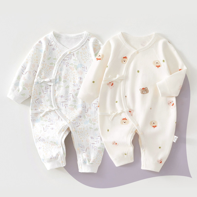 All-Cotton Newborn Monk-Style Clothing, Baby Clothes, Autumn Romper, Soft Long-Sleeve Sleepwear, Baby Jumpsuit, Two-Piece Set — 2