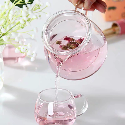 Стеклянная чайная чашка, заварочный чайник, мундштук, чайный сервиз, стеклянный ароматизированный чай для домашнего использования, комплект