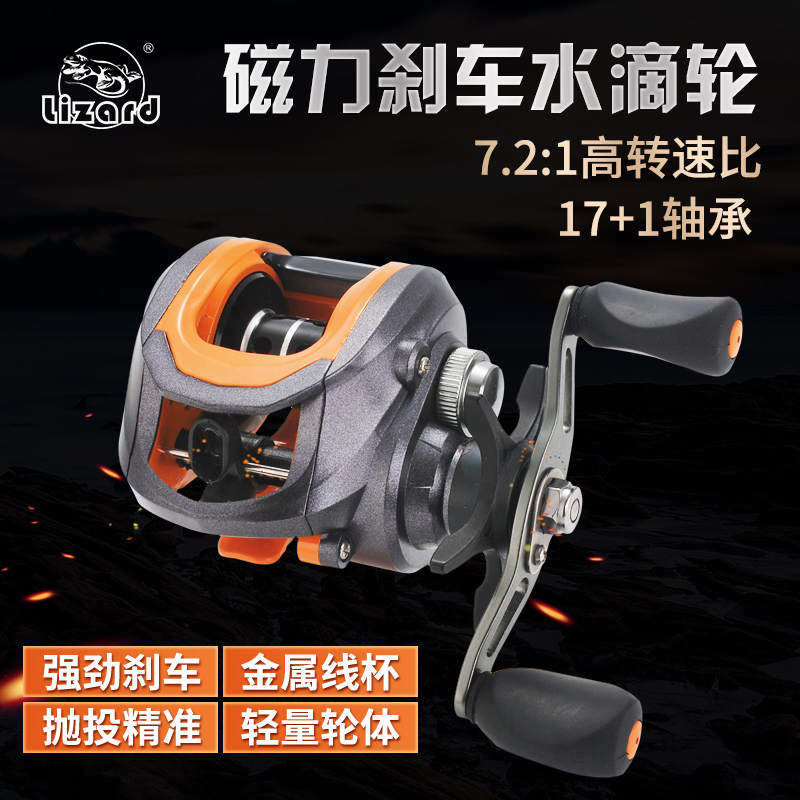 Cemreo dragon small yellow wheel 18 shaft drop wheel far throw in black road subround micro-matter bridge fishing magnetic anti-fracking line fish wire wheel