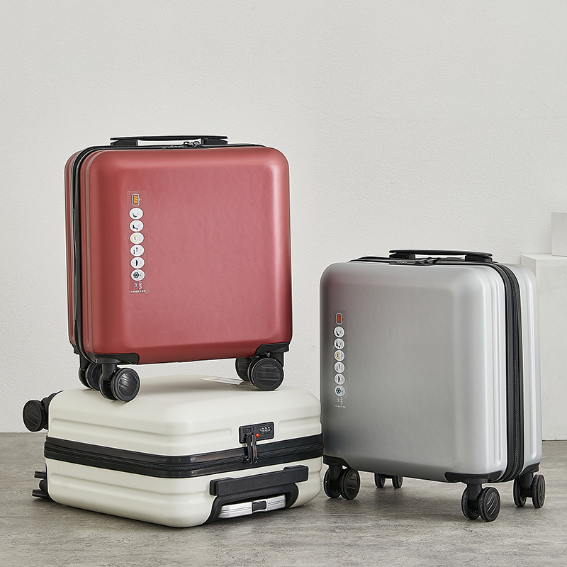 Business boarding case 20 inch password suitcase woman 18 inch pure color small light - wheel pull rod box male