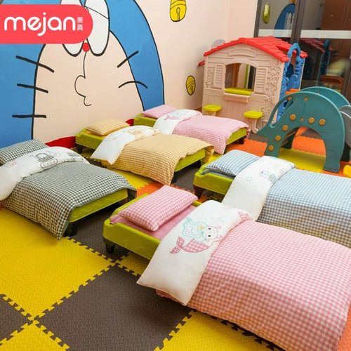 Хлопковое одеяло для детского сада, детский комплект, пододеяльник для кроватки, 3 предмета, постельные принадлежности