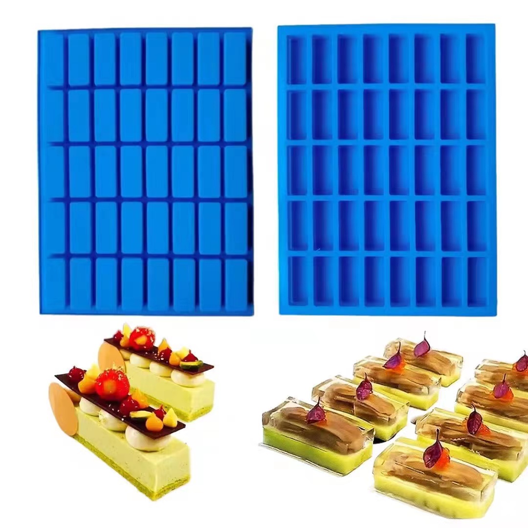40 hole rectangular chocolate crystal duck tongue frozen foie liver ice silicone mold creative cold dishes