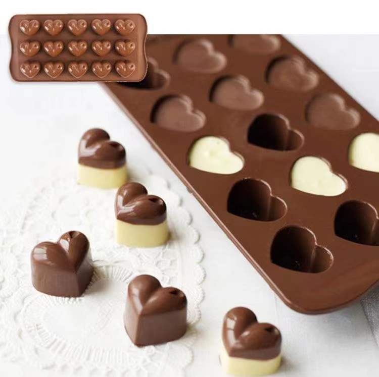 Cake Decorating Chocolate Mould Small Heart Silicone Fondant Heart Button Mould Baking DIY1 Cake