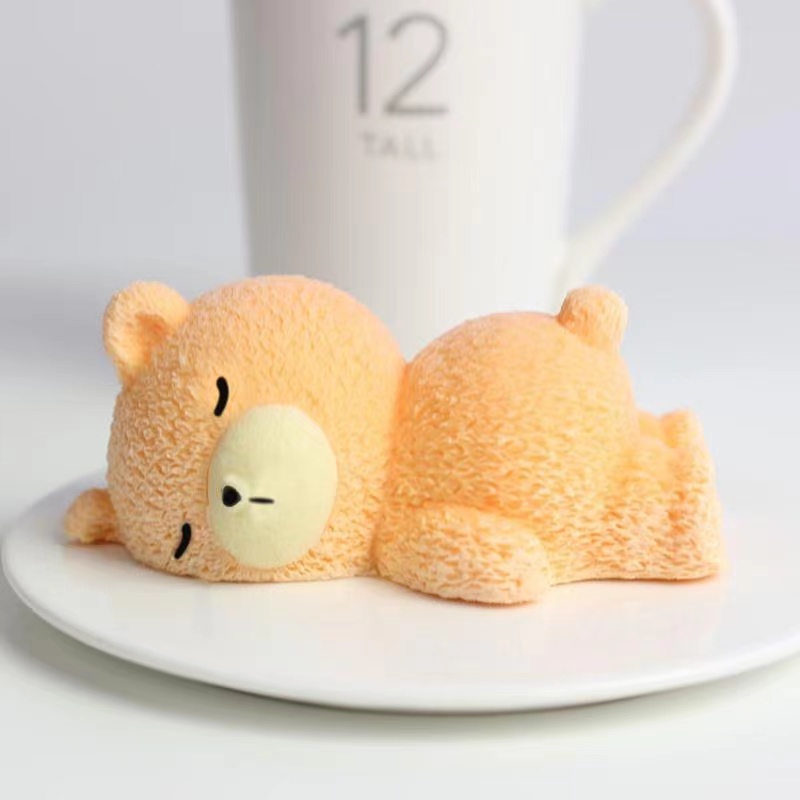 Net red 3D cuddly bear cubs silicone mousse mold sleeping bear pudding ice cream cartoon baking cake mold