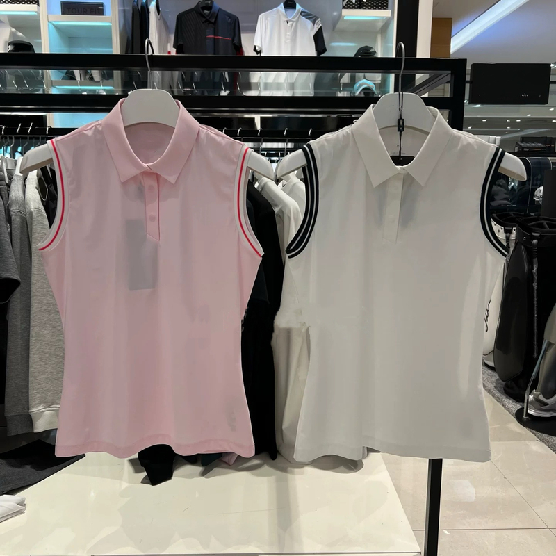 25 Summer New Style Women's Golf Sleeveless Vest Lapel T-Shirt Golf Outdoor Sports Quick-Drying Breathable Korean 25 Summer New Style Women's Golf Sleeveless Vest Lapel T-Shirt Golf Outdoor Sports Quick-Drying Breathable Korean