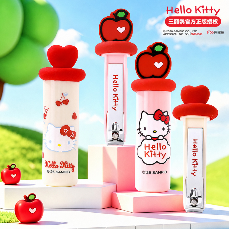 Hello Kitty Nail Clippers Cute Portable Anti-Splash Nail Cutter Single Piece for Girls Cartoon Students Children