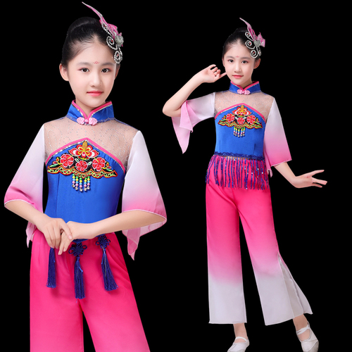 chinese classical dance performance costumes for girls Yangko Costume National Dance Costume water sleeve modern umbrella dance dresses