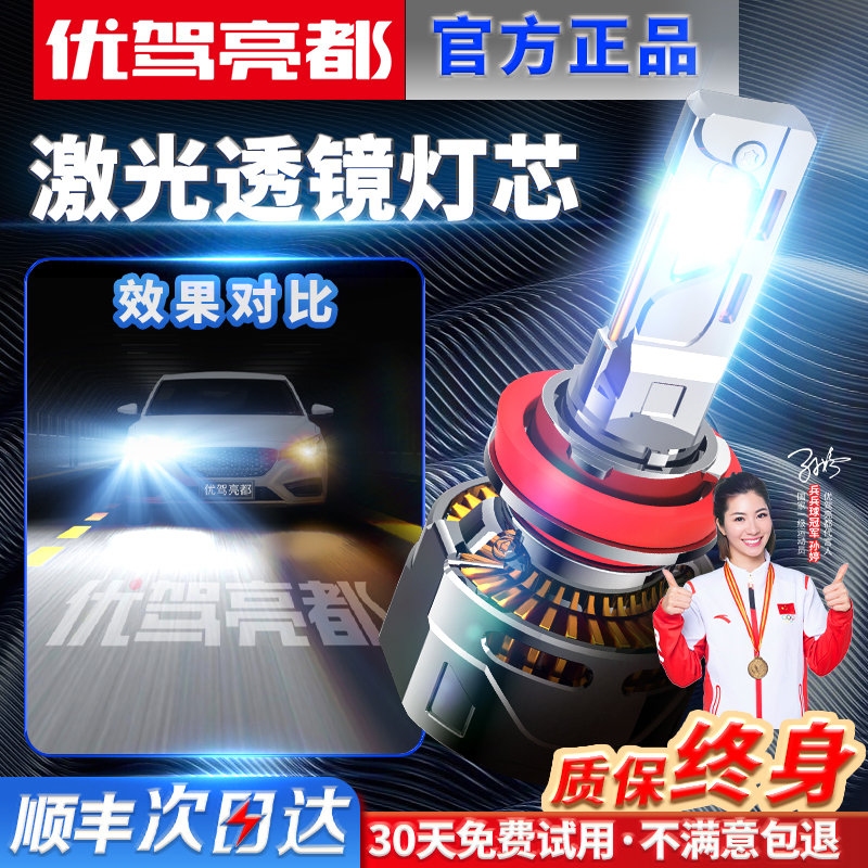 車用レーザーヘッドライト 強力な光 高輝度 LED ヘッドライト ハイビーム ロービーム 一体型レンズ 超高輝度スポットライト 改造電球