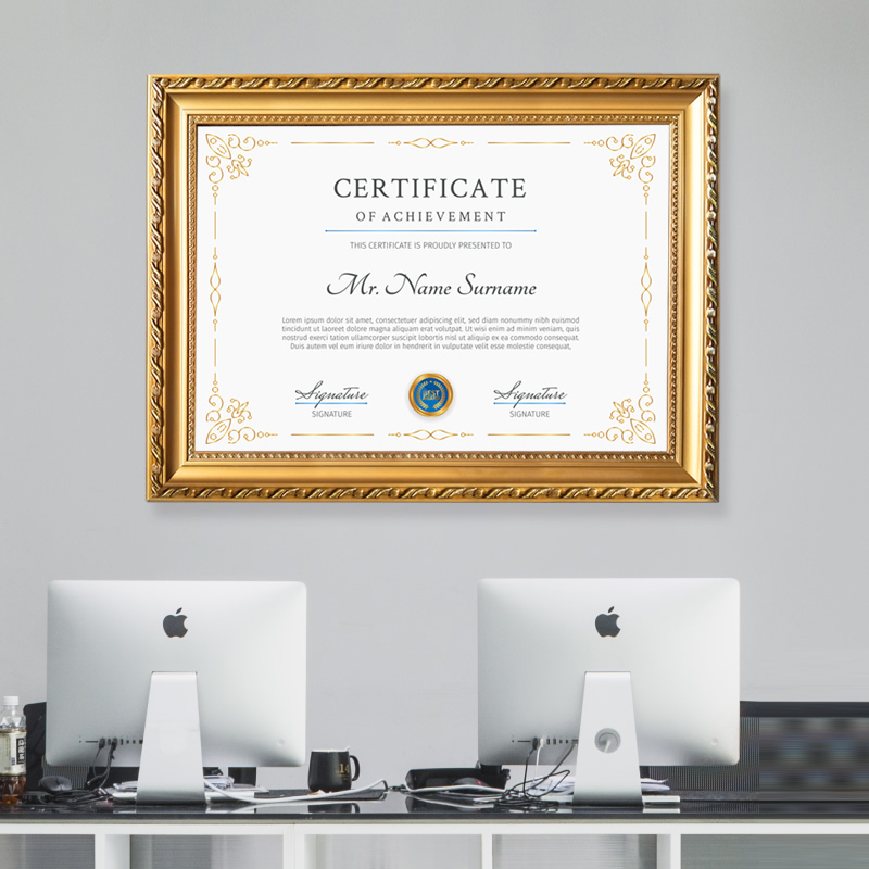 Business Business License Frame Three-in-one Photo Frame Hanging Wall a4 Certificate A3 Medical Sanitary Tobacco License Health Certificate