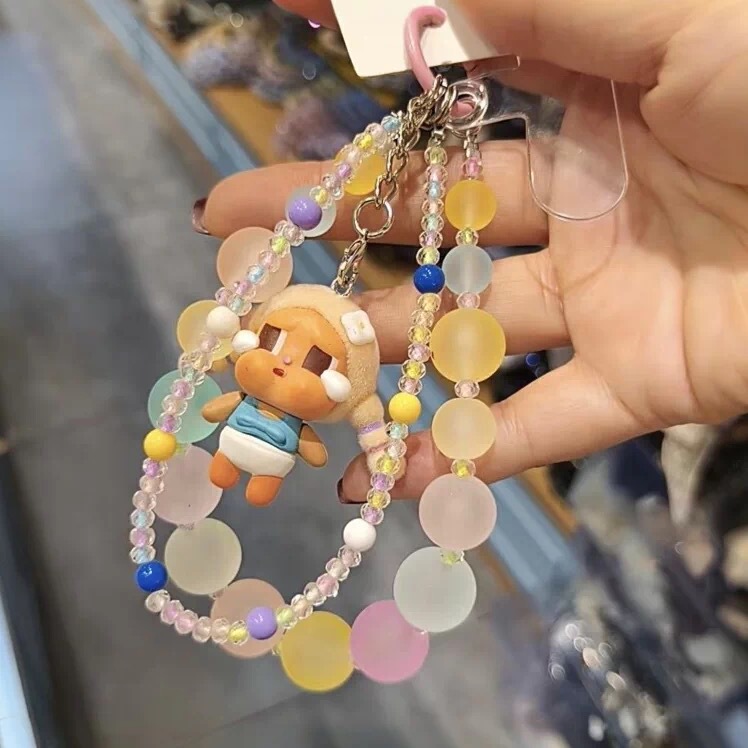 Super Cute Baby-Themed Frosted Colorful Bead Phone Charm ins Trendy Niche Phone Chain Keychain with High Quality Feel