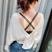  New patchwork with fancy cross shoulder strap simple sexy beauty back underwear with non-slip shoulder bra with transparent invisible