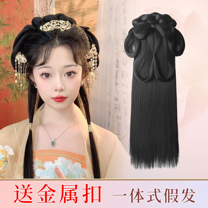 古风魅力重现,让你瞬间变身古代美人👸 - 汉服头饰假发一体式懒人发箍全套发饰古风盘发发髻造型古装垫发包-发包-淘宝好物网