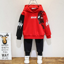 Spider-Man Childrens Set Children Spring and Autumn Red Baby Cartoon Sports Clothes Boys Spring Dress 2021 New