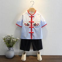Han-clothed boy Summer Boy Summer Baby Chinese Short Sleeve Children Show Show Dress in China Wind Summer Dress Children Tangwear