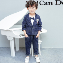 Boy suit suit 1 handsome 2 British 3 Plaid 4 years old baby spring and autumn children Foreign style dress children suit