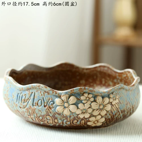 Очень большой керамический цветочный горшок для домашнего использования, простой и элегантный дизайн, ручная роспись