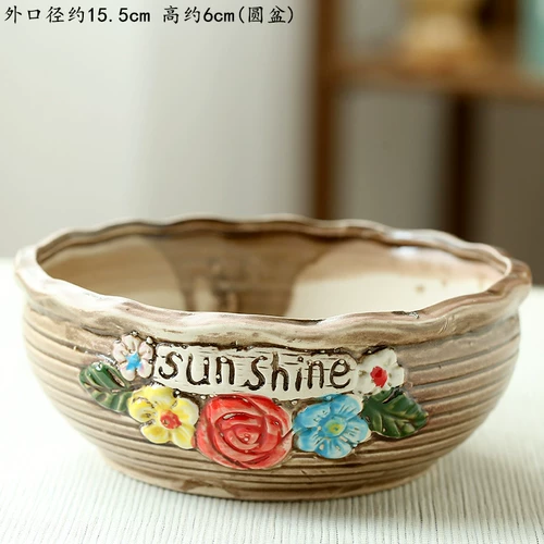 Очень большой керамический цветочный горшок для домашнего использования, простой и элегантный дизайн, ручная роспись