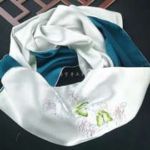 Silk Su embroidered scarf mulberry silk embroidery silk scarves autumn and winter Suzhou embroidered embroidery collar cheongsam special gift