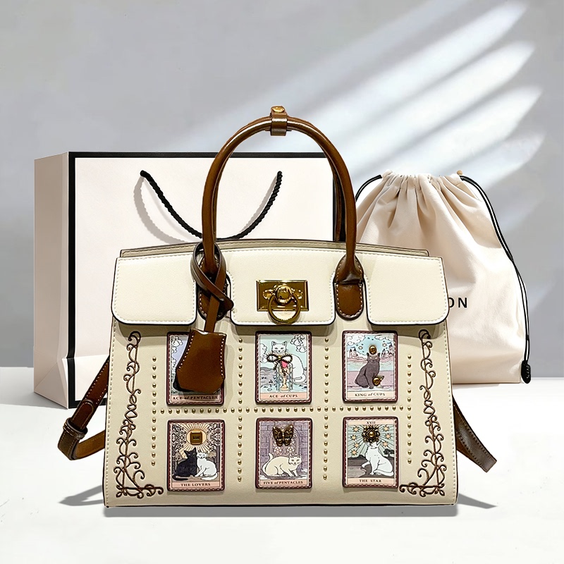It Counter Genuine Cat Tarot Card Handbag 2026 New Retro Pattern Decoration Daily Commute Shoulder Bag