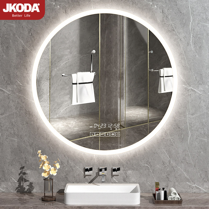 LED bathroom anti-fog mirror Bluetooth smart mirror Powder room with light luminous mirror Toilet makeup mirror hanging wall