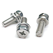 M3M4M5M6M8M10mm 304 stainless steel cross external hexagon triple combined screw hexagonal head combined screw