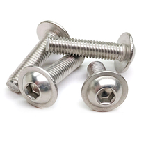 304 stainless steel round head with pad inner hexagonal screw semicircle head with pad M3 M3 M4 M5 M6 M6 8-10mm