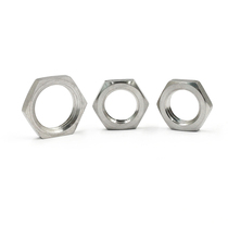 304 stainless steel lock mother root anti-loose nut hexagonal screw cap to lock na water pipe and cap pipe line M10-2 inch